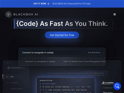 Chat Blackbox: AI Code Generation, Code Chat, Code Search.